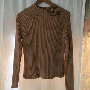 Women Knit Sweater with Buckled
